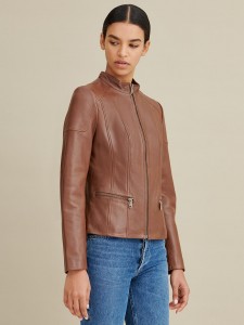 Women's Leather Biker Jacket Superior Quality Waxed Lambskin Leather