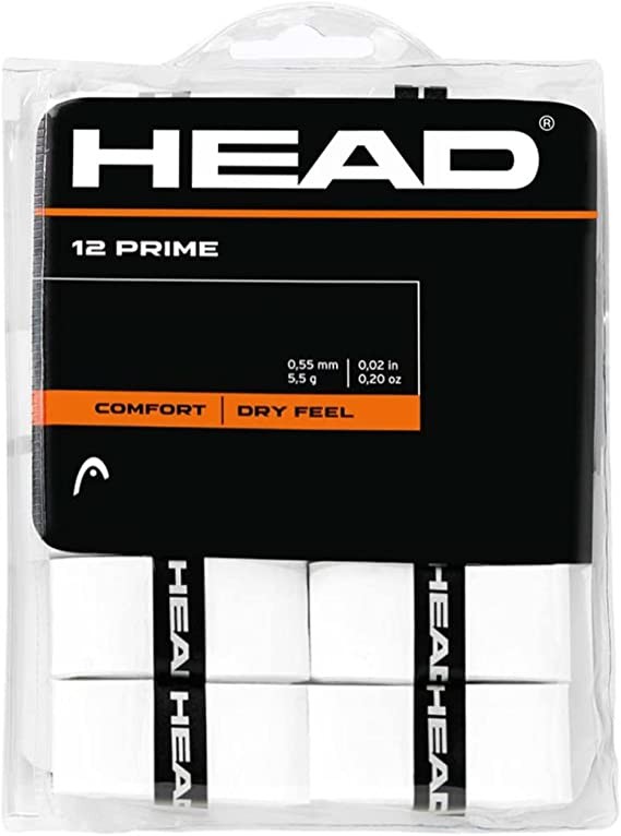 HEAD 12 PRIME RACKET OVER GRIP 12 PACK WHITE