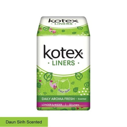 KOTEX LINERS DAILY FRESH SCENTED LONGER & WIDER DAUN SIRIH