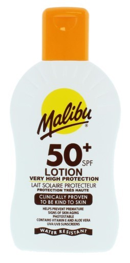 MALIBU LOTION VERY HIGH PROTECTION 50+SPF SUNSCREENS PHOTOSTABLE