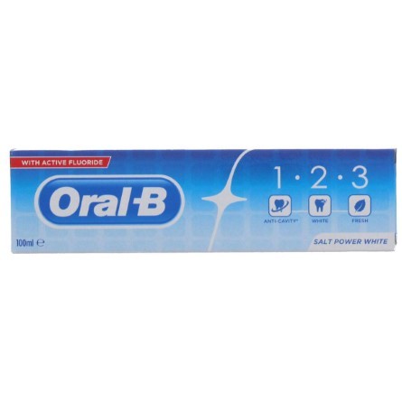 ORAL B TOOTH PASTE 1.2.3 SALT POWER WHITE