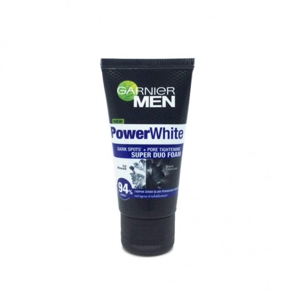 GARNIER MEN POWER WHITE SUPER DUO FOAM BLACK CHARCOAL