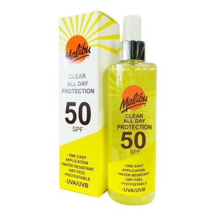 MALIBU CLEAR ALL DAY PROTECTION 50 SPF HIGH PROTECTION